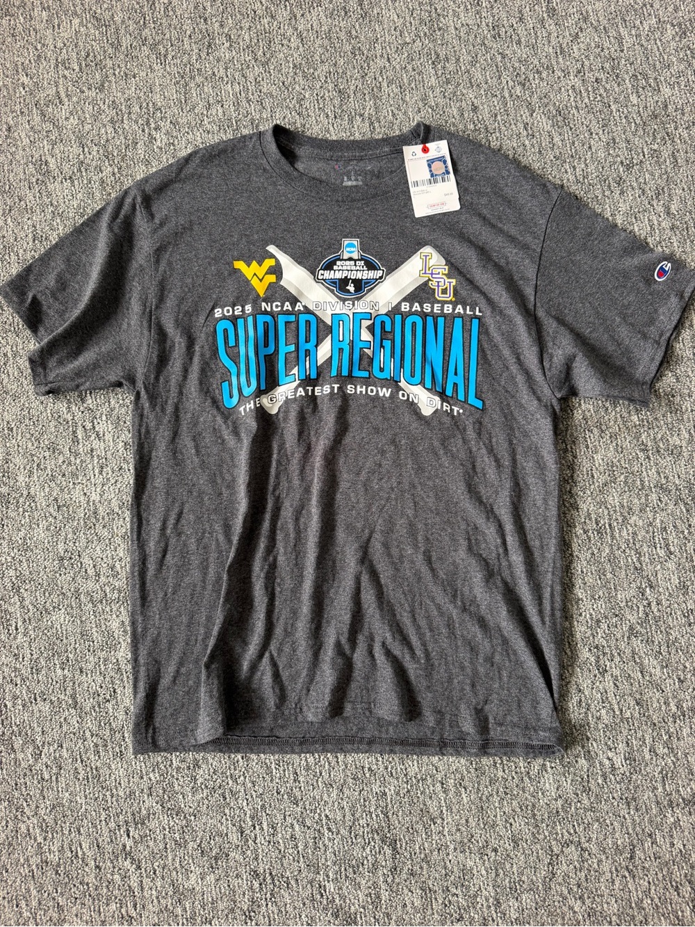 Champion Charcoal Short-Sleeve 'Super Regional' NCAA Baseball Graphic Tee